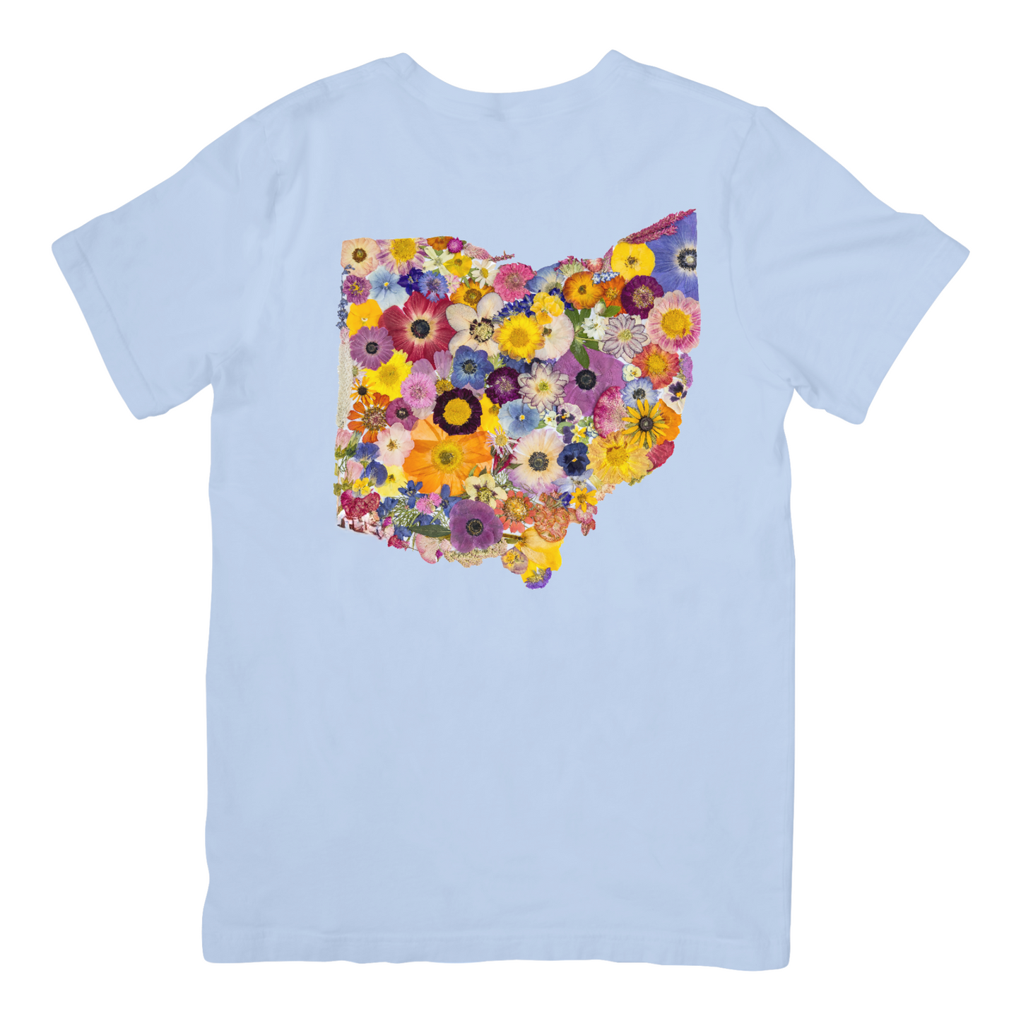 Ohio Themed Comfort Colors Tshirt - "Where I Bloom" Collection T-Shirts 1818 Farms Chambray Blue Small