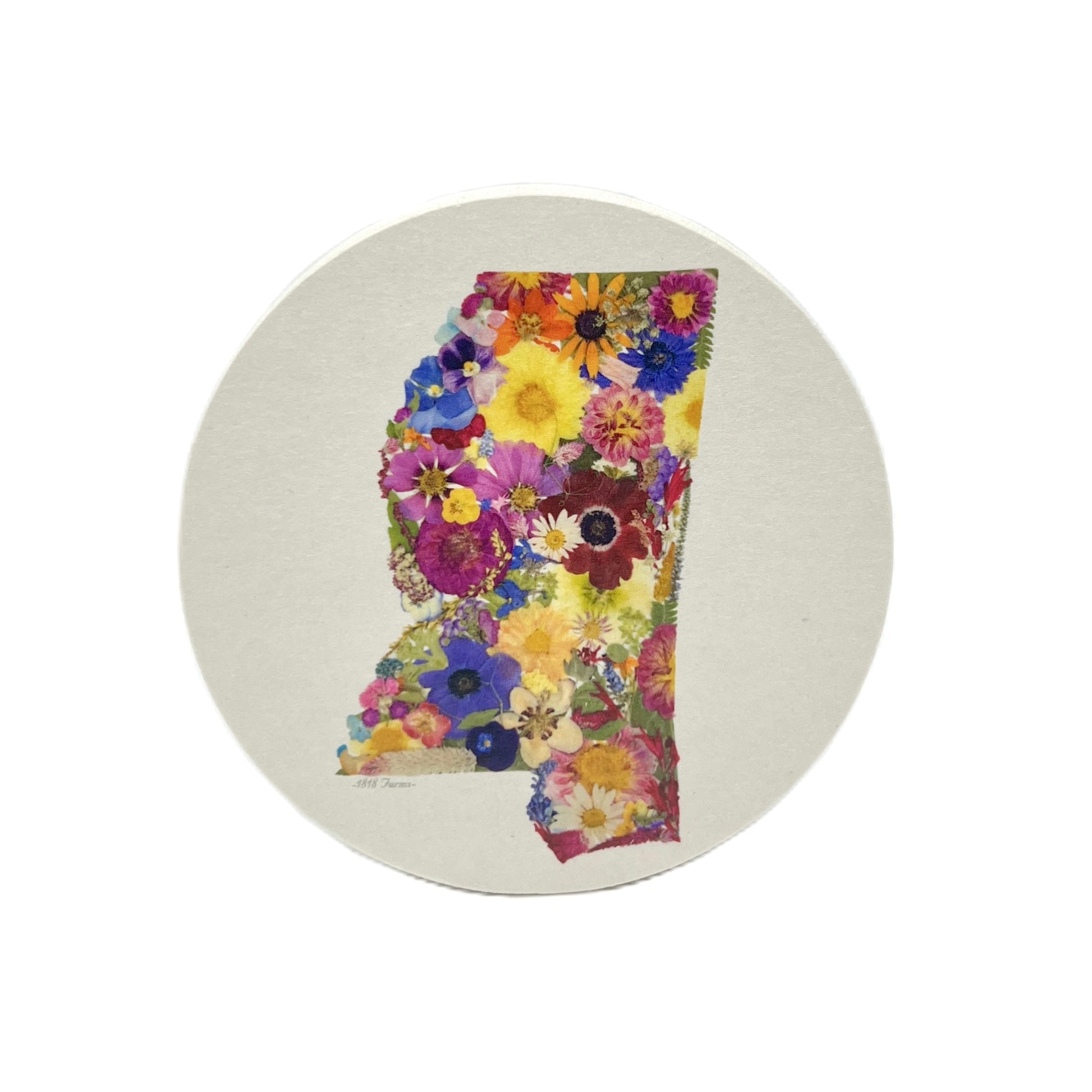 State Themed Coasters (Set of 6) - "Where I Bloom" Collection Coaster 1818 Farms Mississippi  