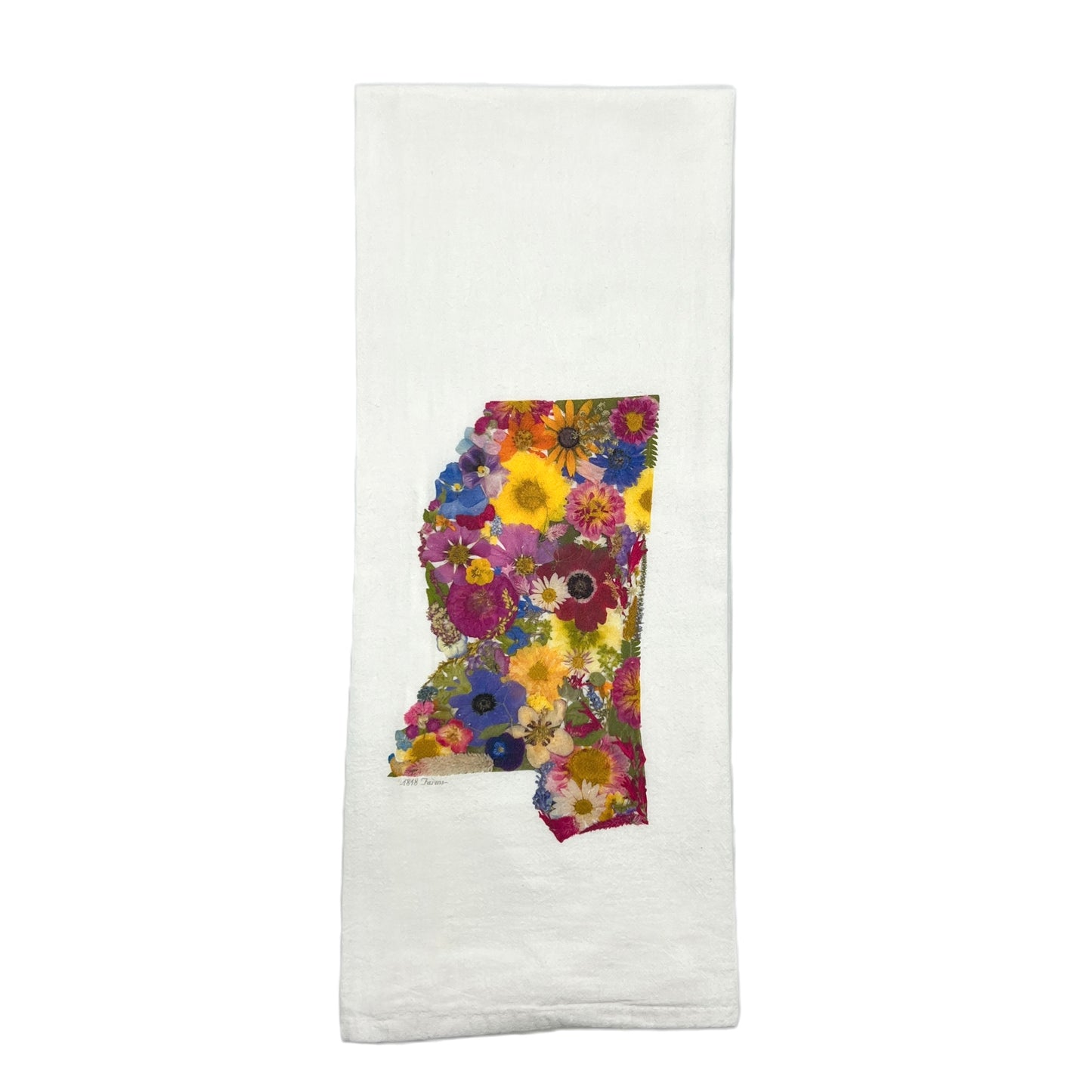 State Themed Flour Sack Towel - "Where I Bloom" Collection Towel 1818 Farms Mississippi  