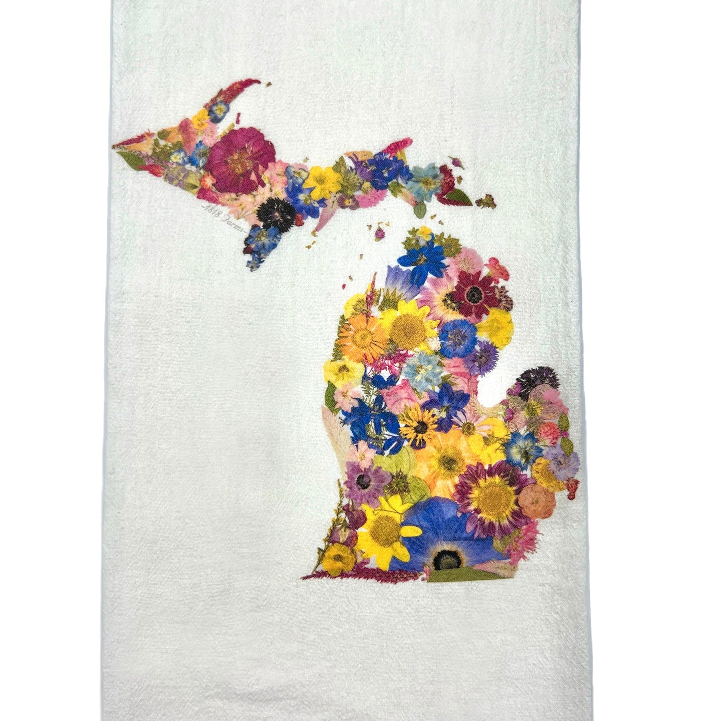 Michigan Themed Flour Sack Towel - "Where I Bloom" Collection Towel 1818 Farms   