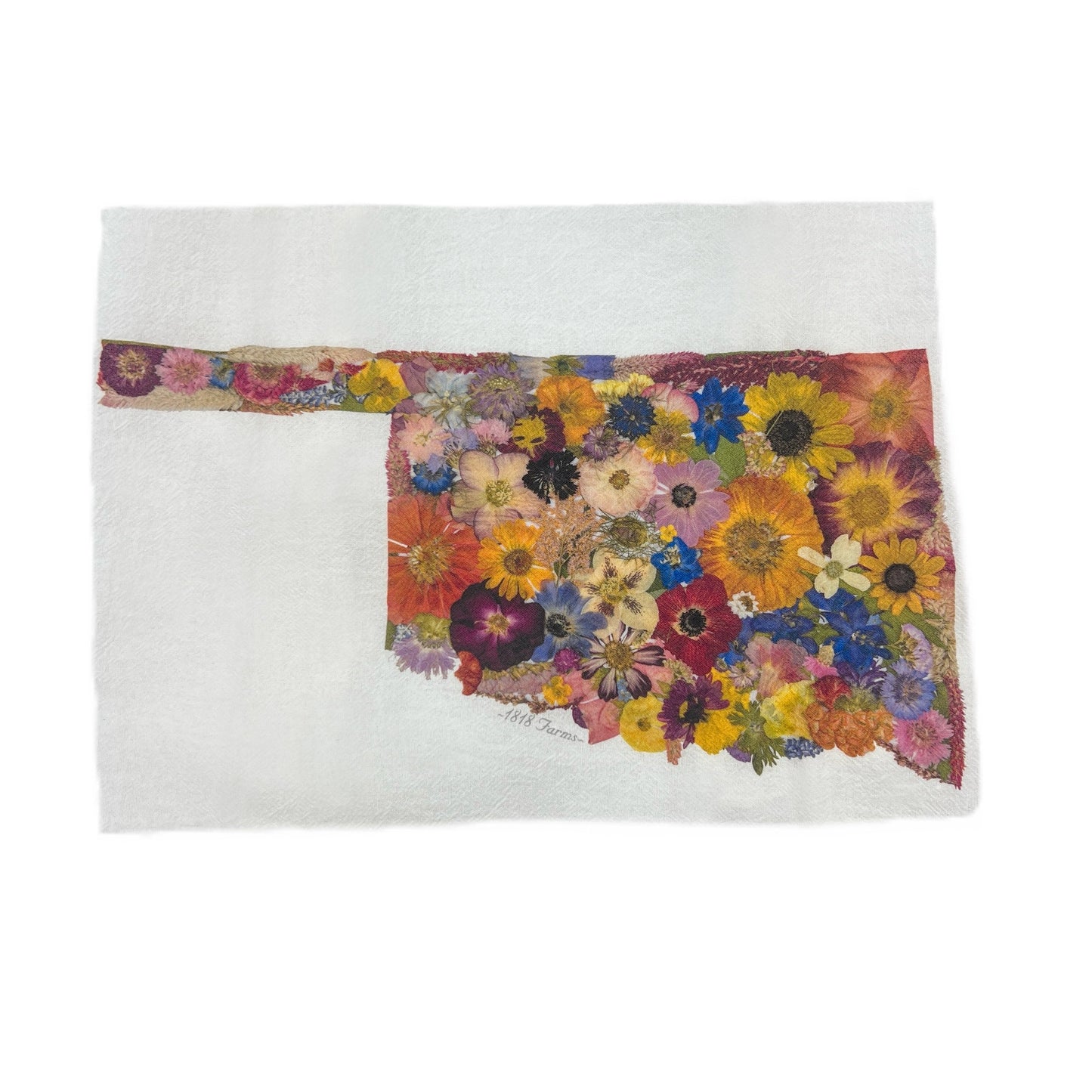 Oklahoma Themed Flour Sack Towel - "Where I Bloom" Collection Towel 1818 Farms