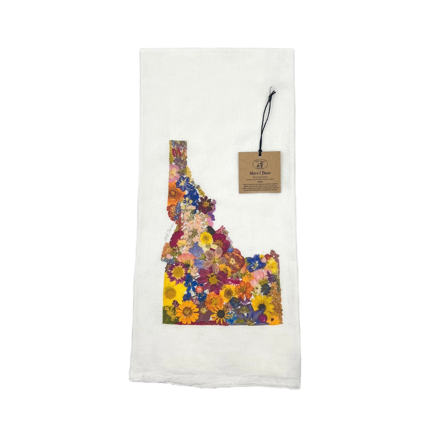 Idaho Themed Flour Sack Towel - "Where I Bloom" Collection Towel 1818 Farms