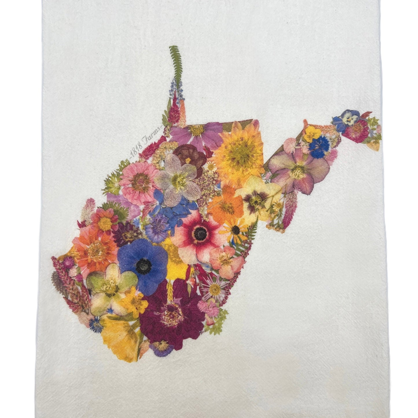 West Virginia Themed Flour Sack Towel  - "Where I Bloom" Collection Towel 1818 Farms   