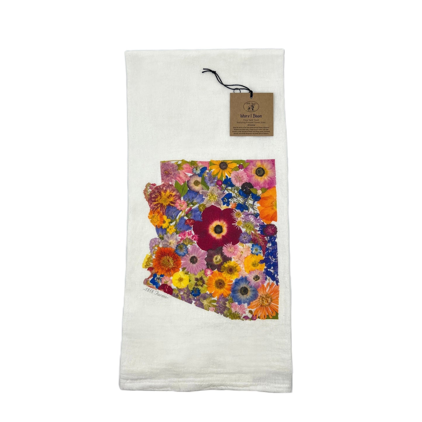 Arizona Themed Flour Sack Towel - "Where I Bloom" Collection Towel 1818 Farms