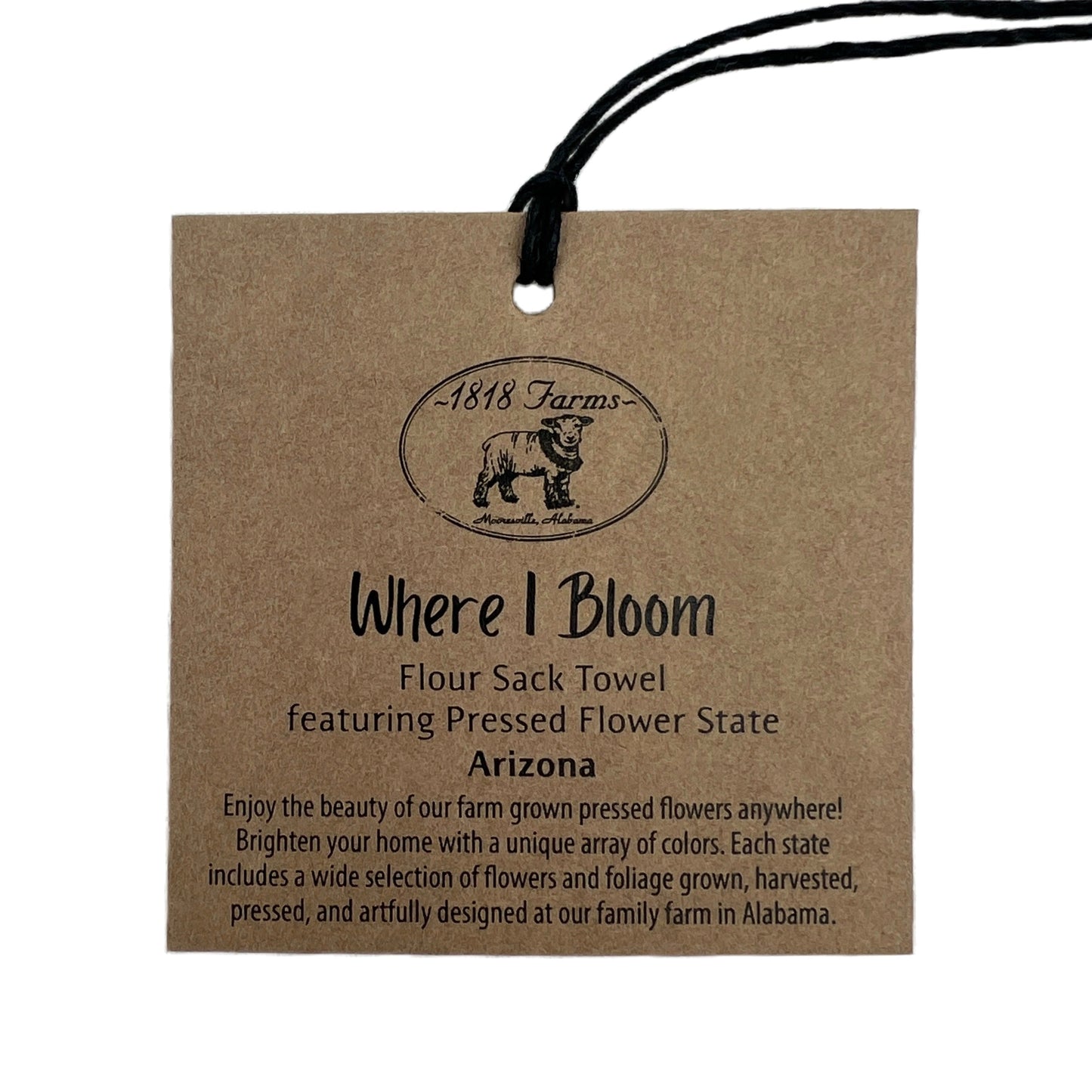 Arizona Themed Flour Sack Towel  - "Where I Bloom" Collection Towel 1818 Farms   