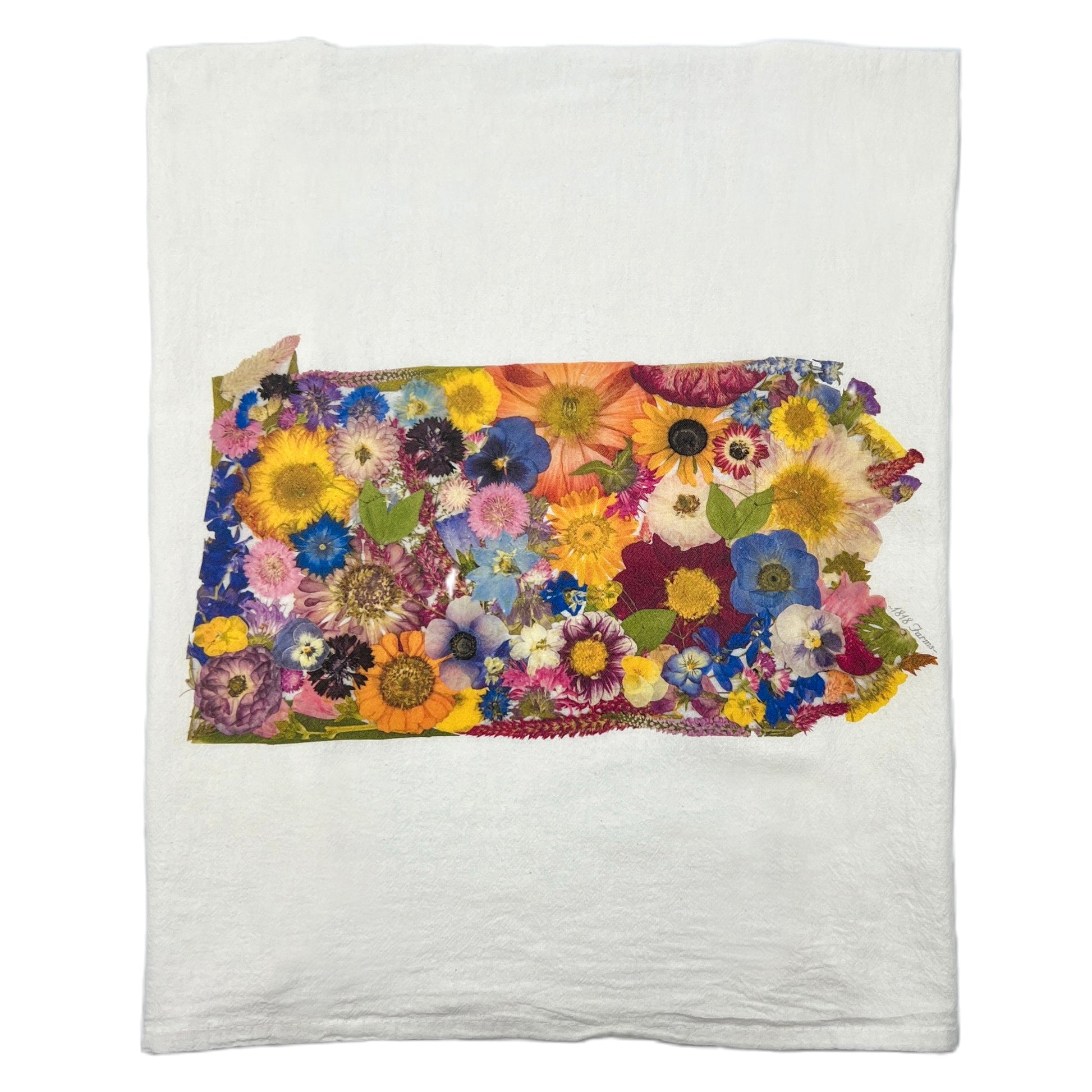 Pennsylvania Themed Flour Sack Towel - "Where I Bloom" Collection Towel 1818 Farms