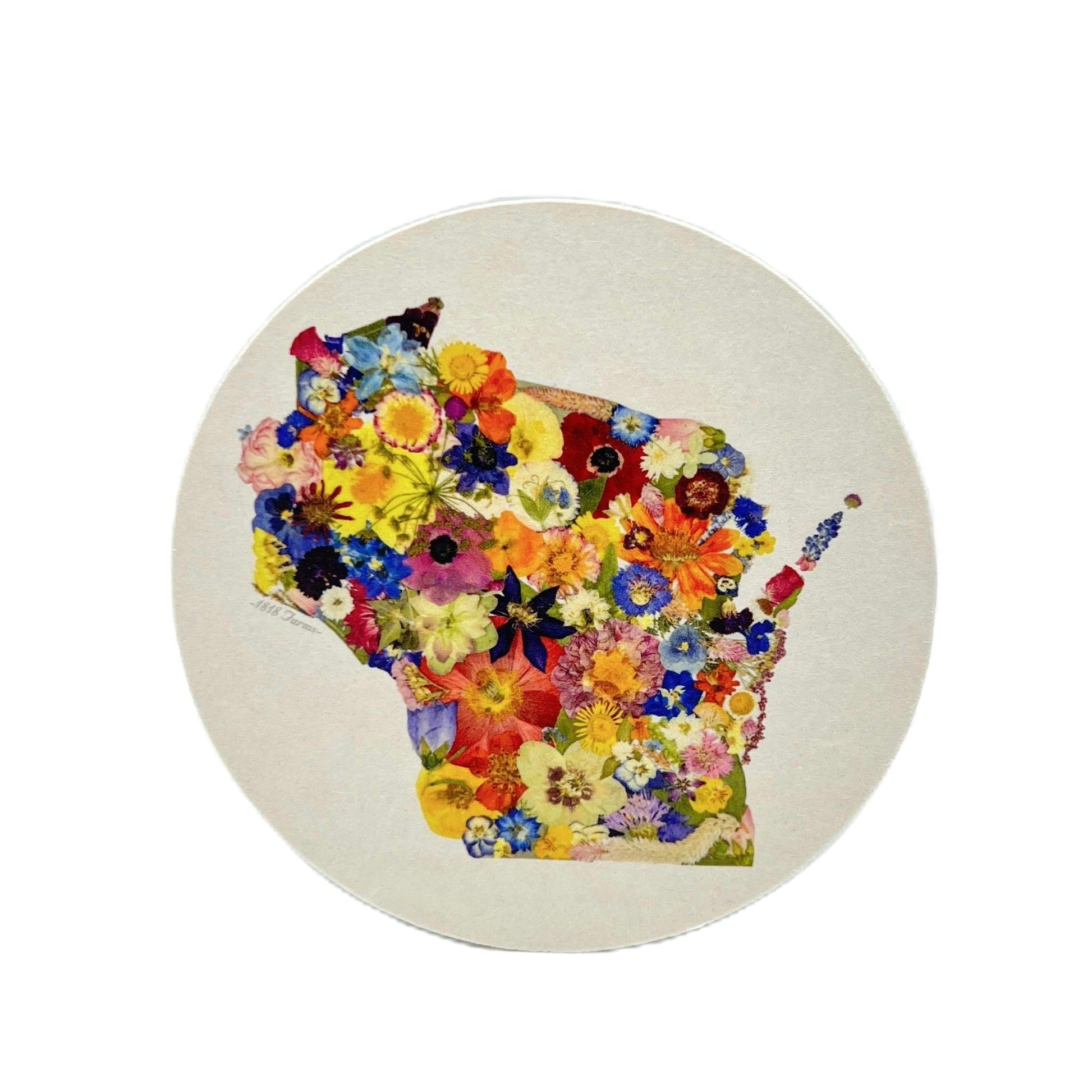 Wisconsin Themed Coasters (Set of 6) - "Where I Bloom" Collection Coaster 1818 Farms