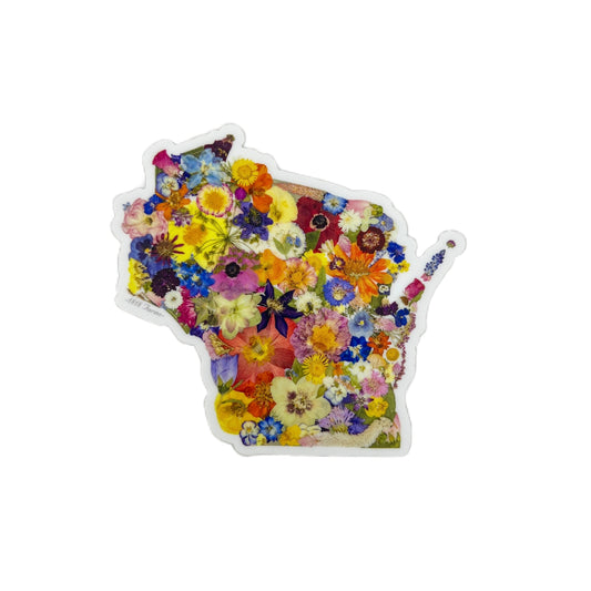 State Themed Vinyl Sticker - "Where I Bloom" Collection Vinyl Sticker 1818 Farms Wisconsin  