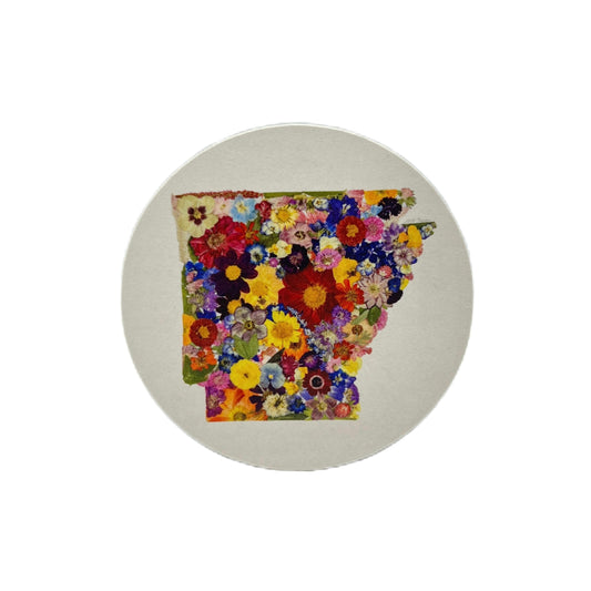 State Themed Coasters (Set of 6) - "Where I Bloom" Collection Coaster 1818 Farms Arkansas  