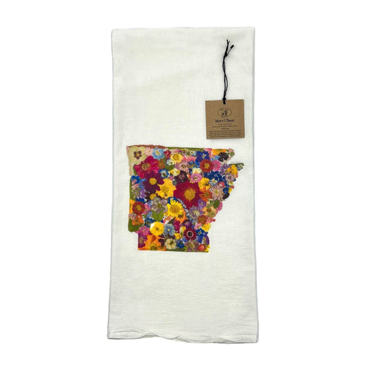 State Themed Flour Sack Towel - "Where I Bloom" Collection Towel 1818 Farms Arkansas  