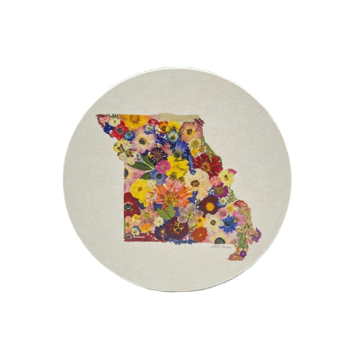 State Themed Coasters (Set of 6) - "Where I Bloom" Collection Coaster 1818 Farms Missouri