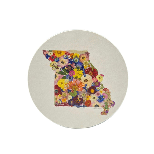 State Themed Coasters (Set of 6) - "Where I Bloom" Collection Coaster 1818 Farms Missouri  