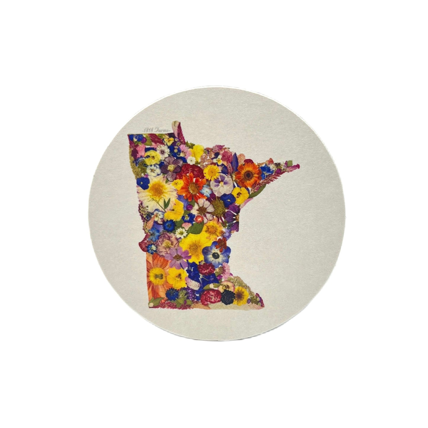 State Themed Coasters (Set of 6) - "Where I Bloom" Collection Coaster 1818 Farms Minnesota