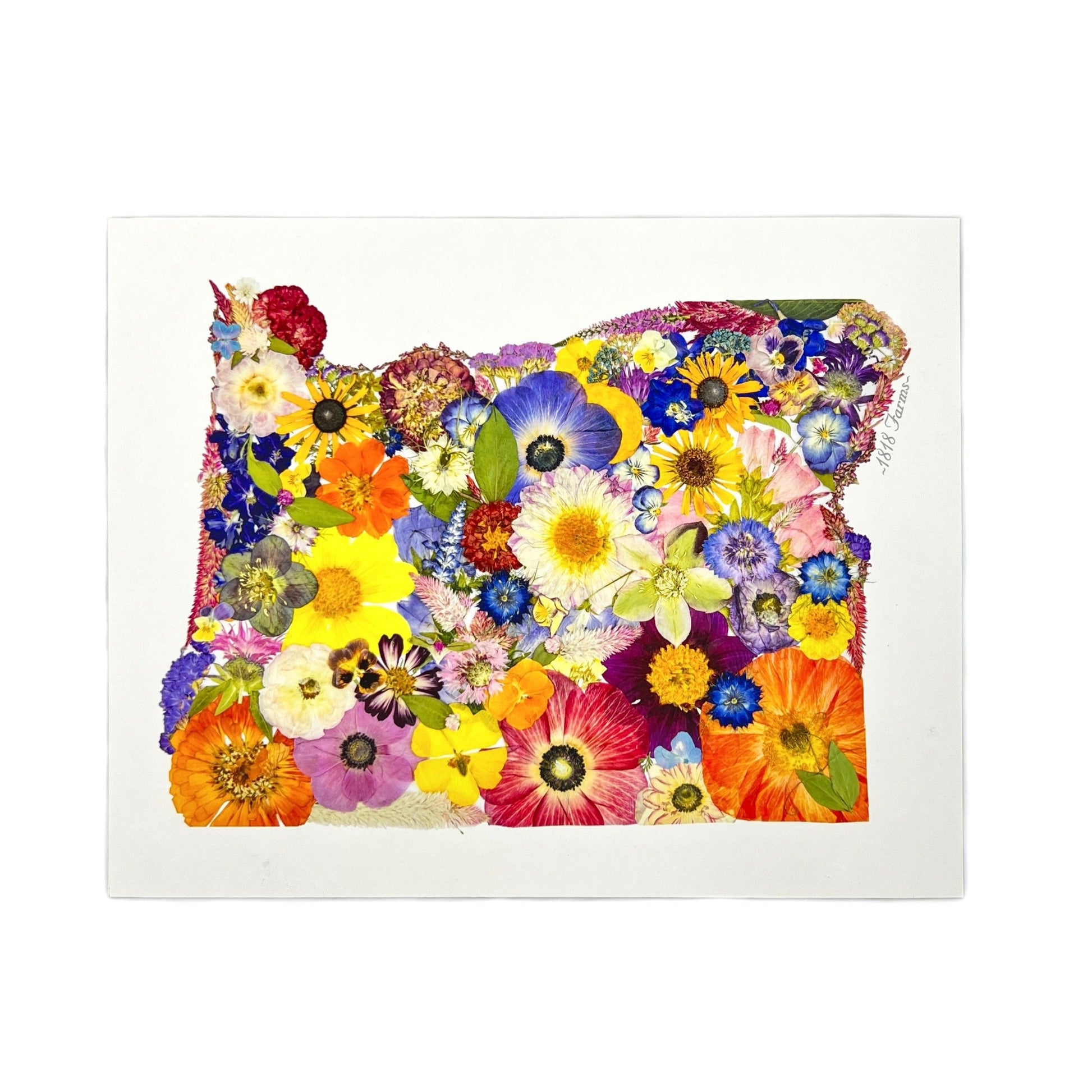 State Themed Giclée Print 8" x "10 - "Where I Bloom" Collection Giclee Art Print 1818 Farms Oregon  