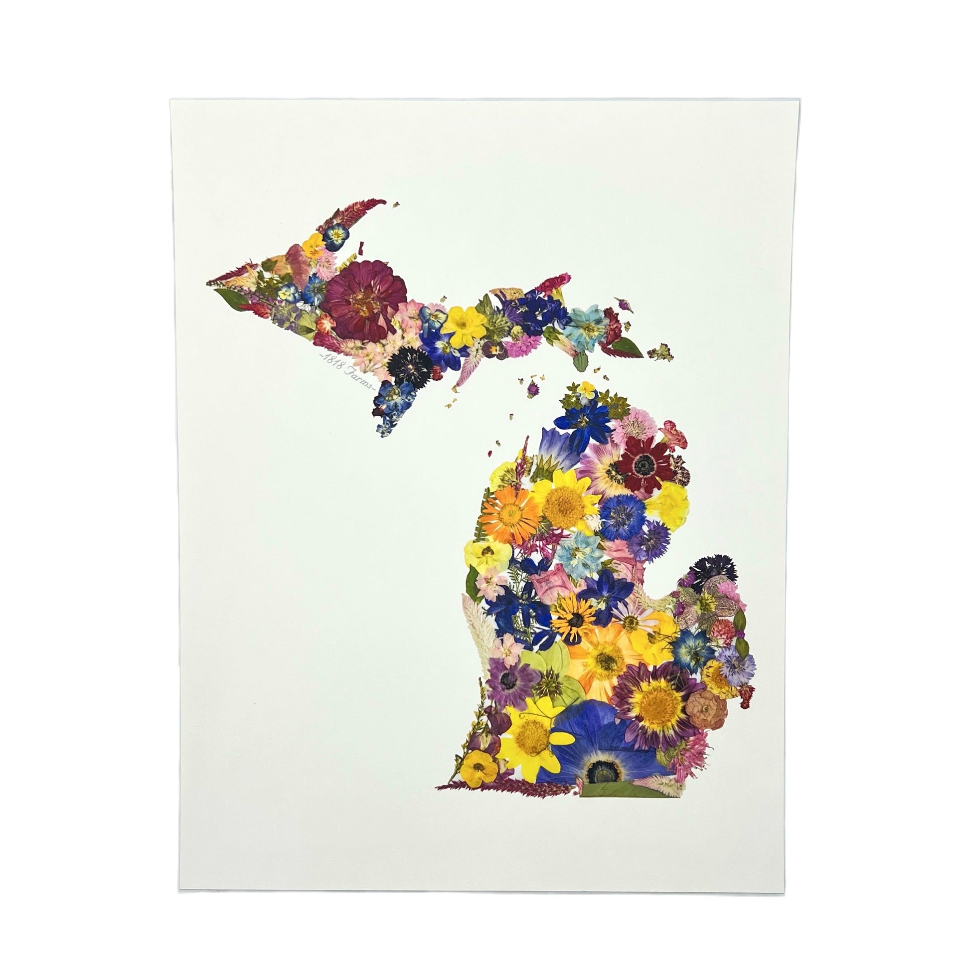 State Themed Giclée Print 11" x "14 - "Where I Bloom" Collection Giclee Art Print 1818 Farms Michigan  