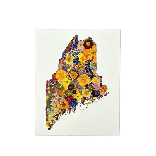 State Themed Giclée Print 11" x "14 - "Where I Bloom" Collection Giclee Art Print 1818 Farms Maine  