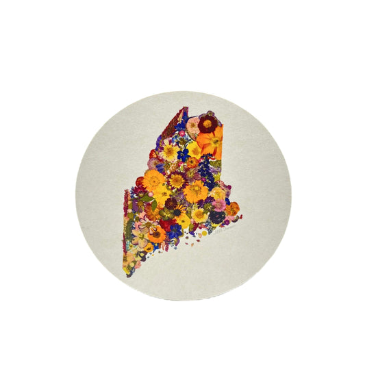 State Themed Coasters (Set of 6) - "Where I Bloom" Collection Coaster 1818 Farms Maine  