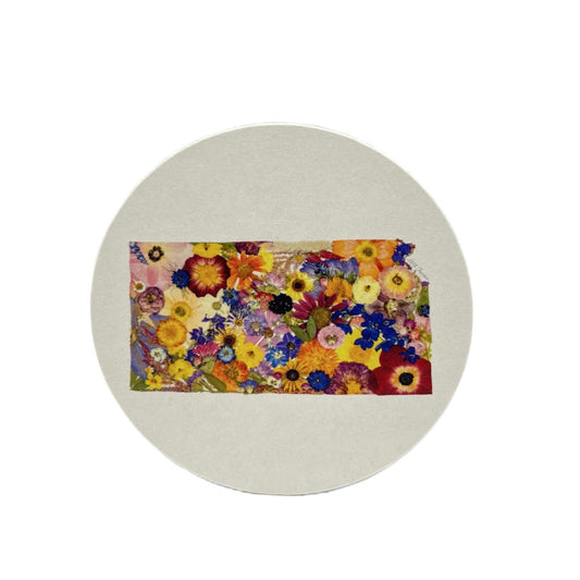 State Themed Coasters (Set of 6) - "Where I Bloom" Collection Coaster 1818 Farms Kansas  