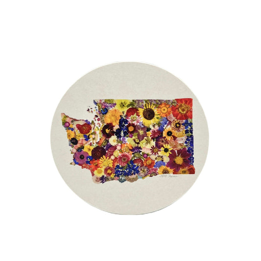 State Themed Coasters (Set of 6) - "Where I Bloom" Collection Coaster 1818 Farms Washington  