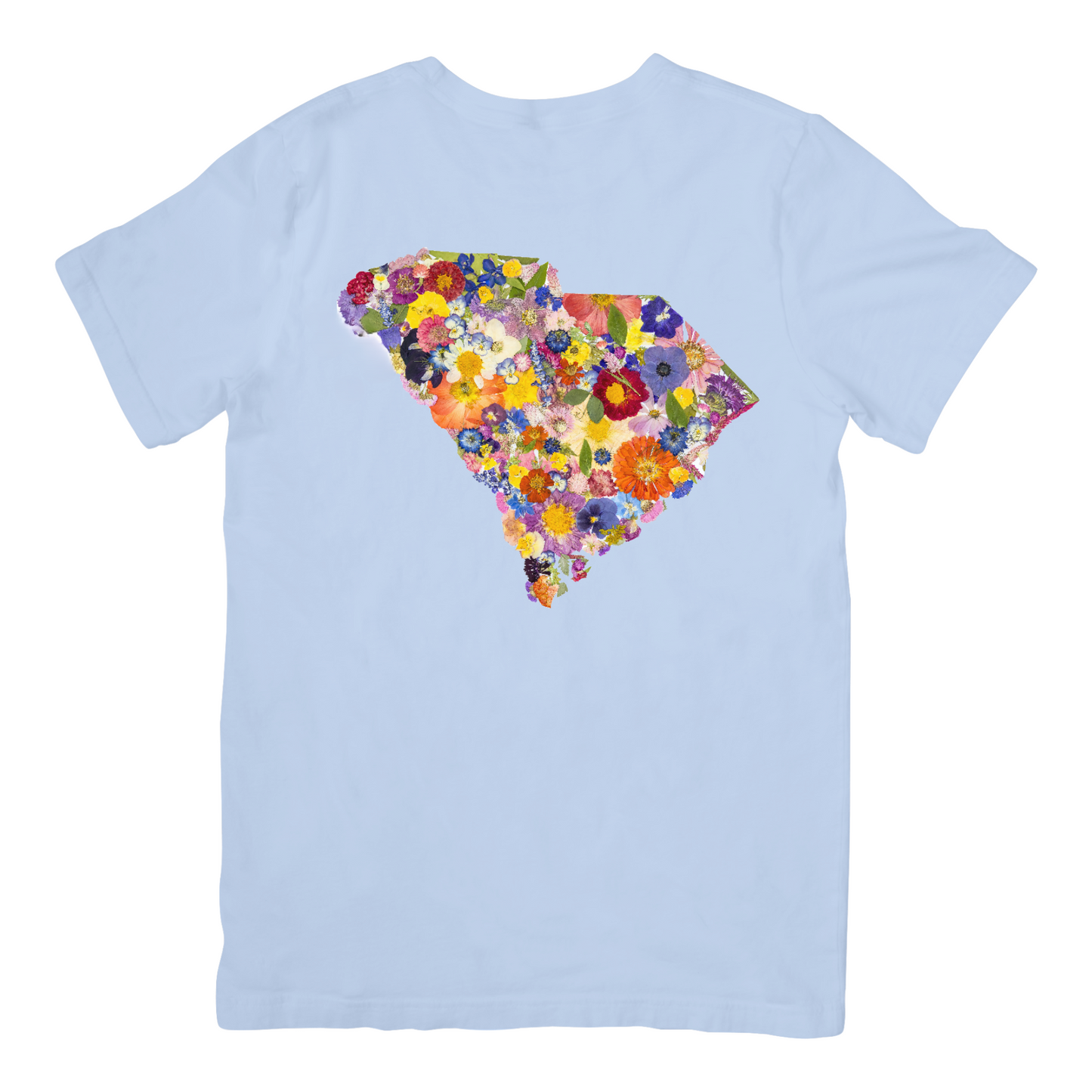 South Carolina Themed Comfort Colors Tshirt - "Where I Bloom" Collection T-Shirts 1818 Farms Chambray Blue Small