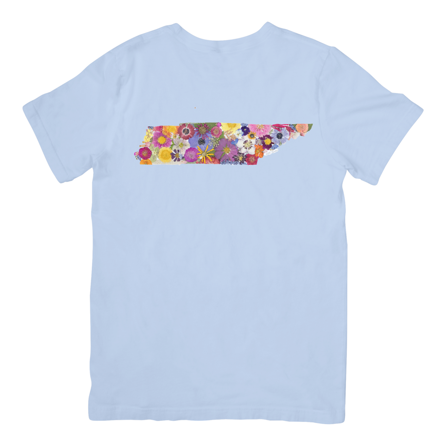 Tennessee Themed Comfort Colors Tshirt - "Where I Bloom" Collection T-Shirts 1818 Farms Chambray Blue Small 