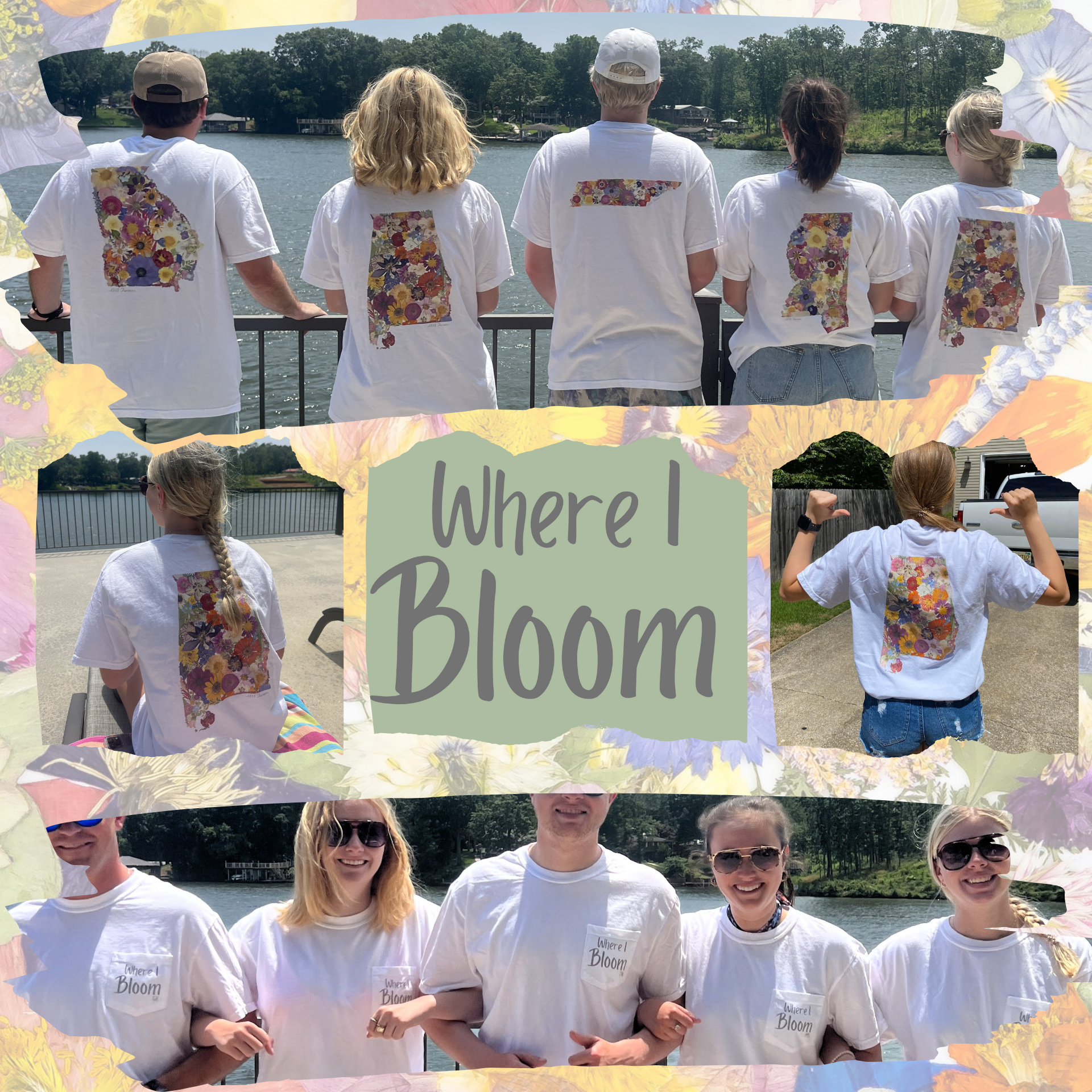 Georgia Themed Comfort Colors Tshirt - "Where I Bloom" Collection T-Shirts 1818 Farms   