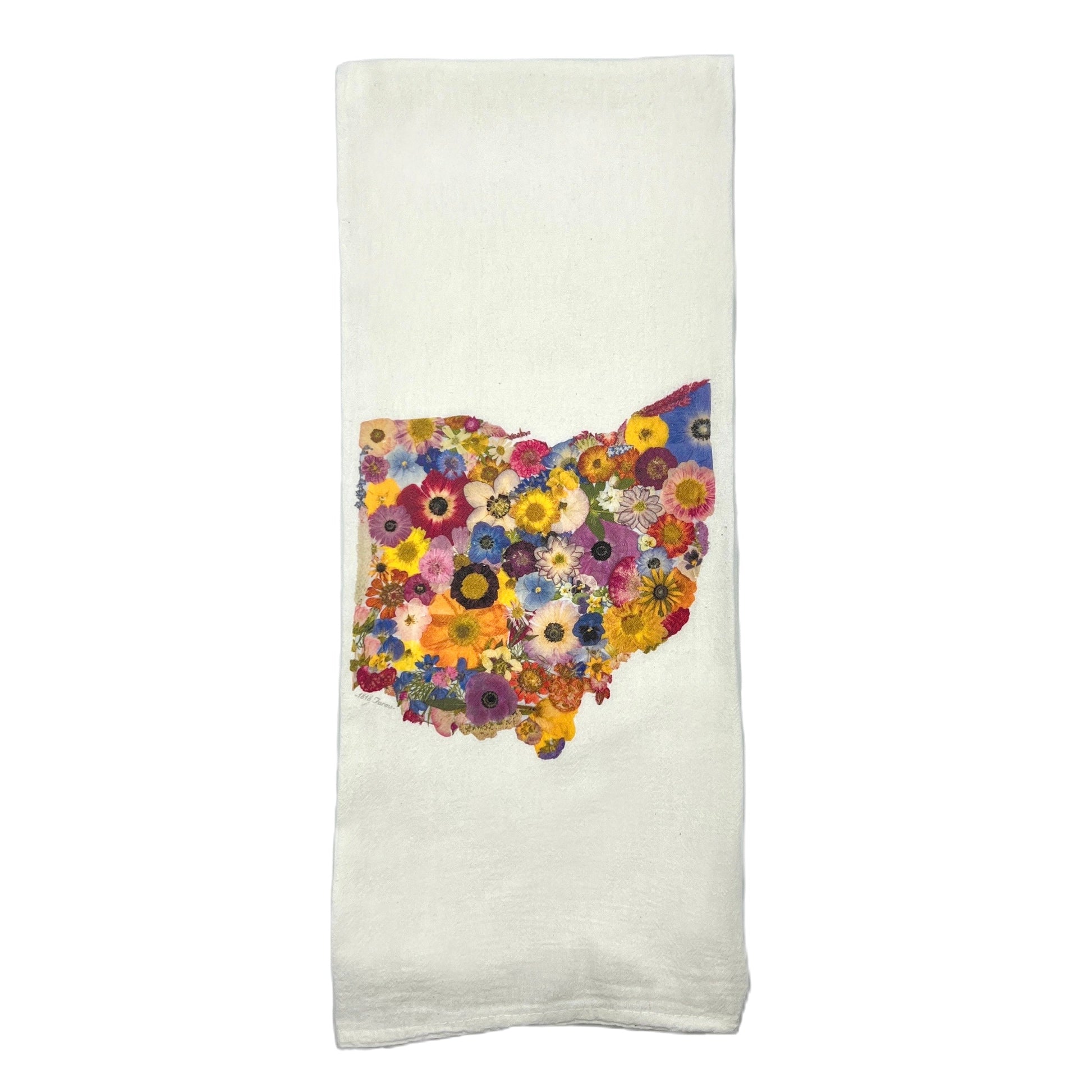 State Themed Flour Sack Towel - "Where I Bloom" Collection Towel 1818 Farms Ohio  